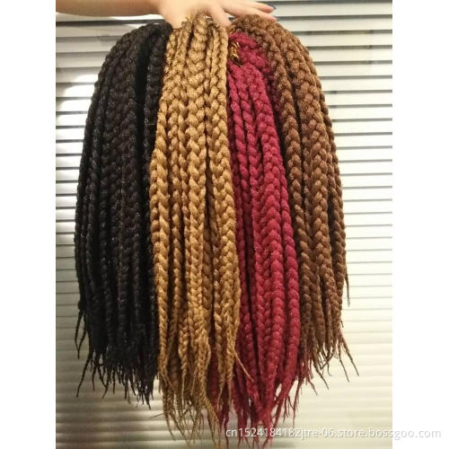 Different color and length pre braided crochet box braid hair extensions